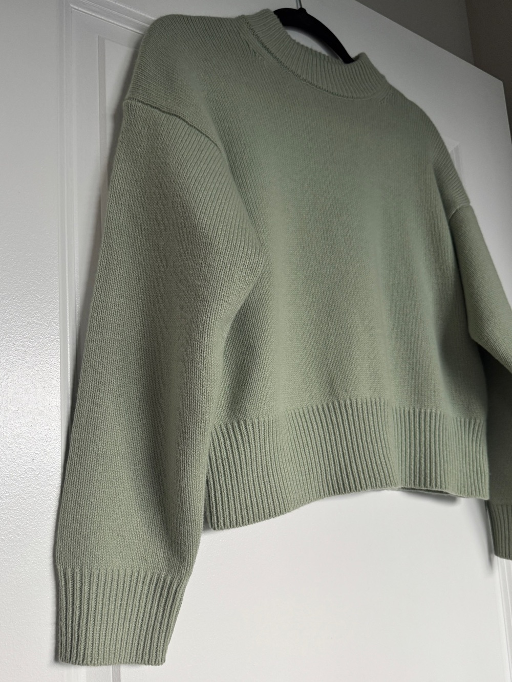 EUC MADEWELL SoftWool Boxy Crewneck Sweater Heather Seafoam Size XXS NT602 - Picture 5 of 13